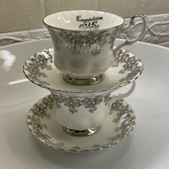 Royal Albert bone china, cup, and saucer. 25th wedding anniversary. (2) - Picture 2 of 8